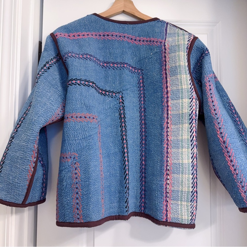 Reversible Indian Kantha Patchwork Jacket | Handm… - image 7